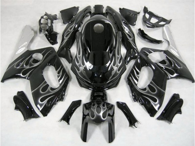 98-07 Noir & Argent Flamme YZF600 Carénage Moto 98-07 Noir & Argent Flamme YZF600 Carénage Moto