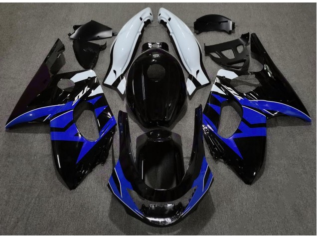 98-07 Noir Brillant Bleu & Blanc YZF600 Carénage Moto 98-07 Noir Brillant Bleu & Blanc YZF600 Carénage Moto