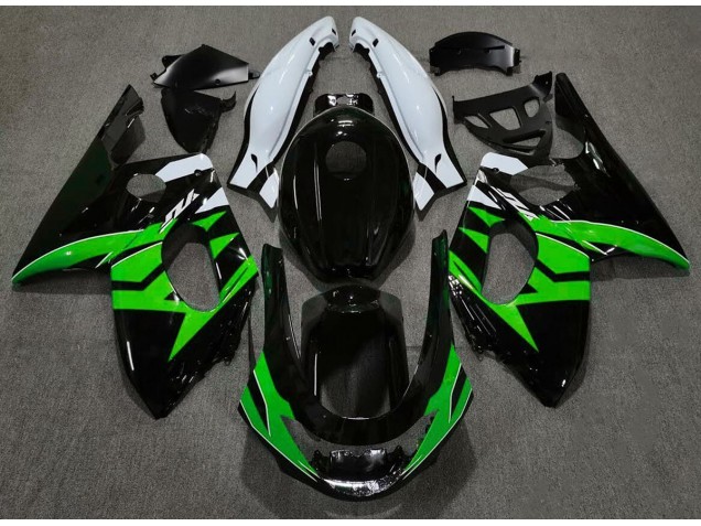 98-07 Noir Brillant Vert & Blanc YZF600 Carénage Moto 98-07 Noir Brillant Vert & Blanc YZF600 Carénage Moto