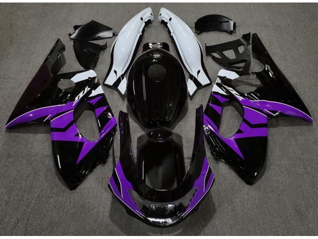 98-07 Noir Brillant Violet & Blanc YZF600 Carénage Moto 98-07 Noir Brillant Violet & Blanc YZF600 Carénage Moto
